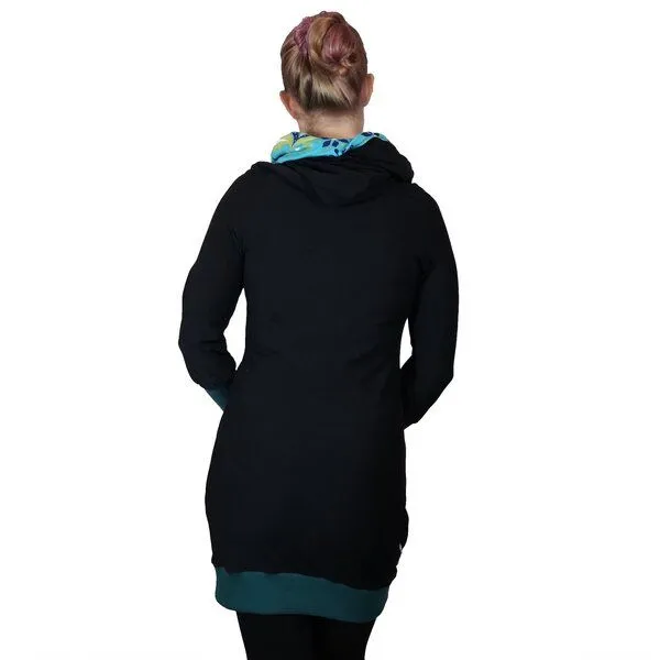 liebewicht liebewicht Kapuzenkleid KapOn Jersey bunt/schwarz oder schwarz/bunt, Schwarz, – Produktbild 1 von 3