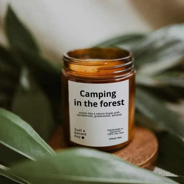 Just a decent day Just a decent day Camping in the forest - Duftkerze - Handmade - Sojawachs – Produktbild 4 von 4