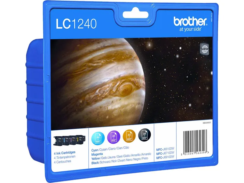 Brother Brother 4er Set Tintenpatronen LC1240BK/C/M/Y, Schwarz, – Produktbild 1 von 2