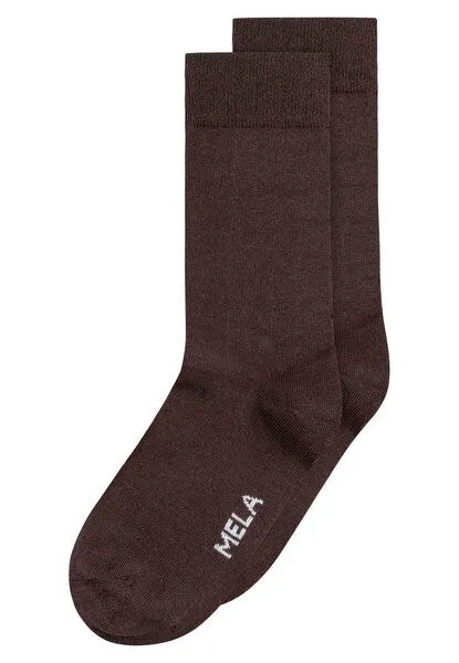 MELA MELA Basic Socken 2 Paare aus 100% Bio-Baumwolle, Dunkelbraun, – Produktbild 1 von 1