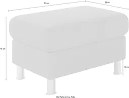 TRENDMANUFAKTUR Hocker Rondo 67 cm, Fußhocker, komfortabel, Federkern optional, Chromfüße, Fußhocker wahlweise mit Federkern, in verschiedenen Bezügen bestellbar – Produktbild 1 von 1