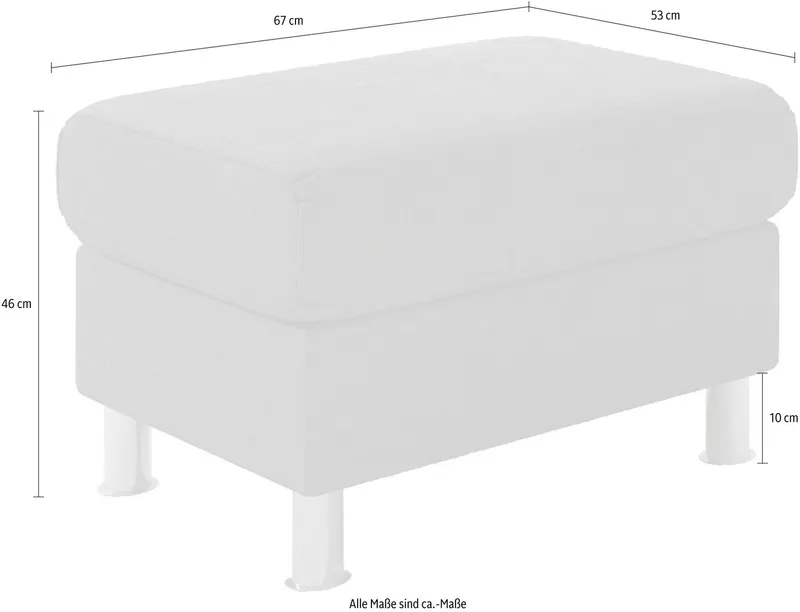 TRENDMANUFAKTUR Hocker Rondo 67 cm, Fußhocker, komfortabel, Federkern optional, Chromfüße, Fußhocker wahlweise mit Federkern, in verschiedenen Bezügen bestellbar, Schwarz, – Produktbild 1 von 5