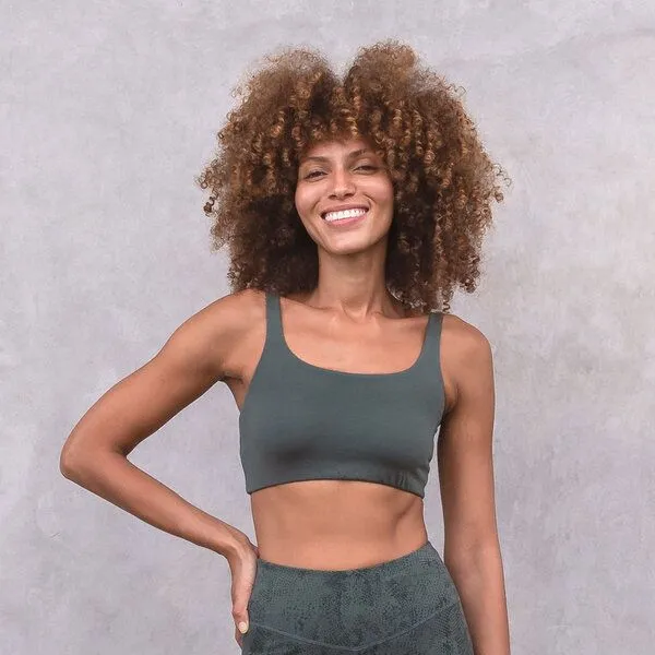 Jaya Jaya CARMEN - Damen - Bra für Yoga aus Biobaumwolle, Forest/grün, – Produktbild 1 von 4