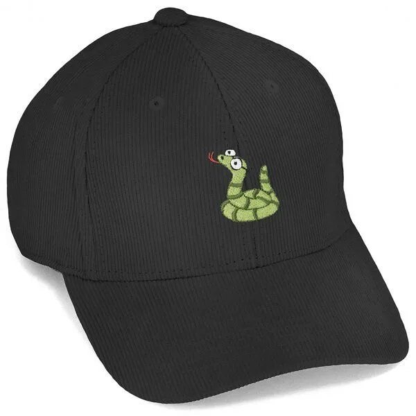 LIGARTI Bestickte Cord Cap – Schorsch die Schlange – LIGARTI Tiermanufaktur, Schwarz, – Produktbild 1 von 4