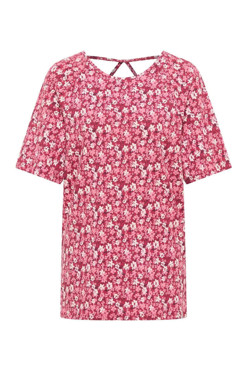 Tranquillo Jerseytunika Ellsaa aus Bio-Baumwolle - red wildflowers / S – Produktbild 1 von 2