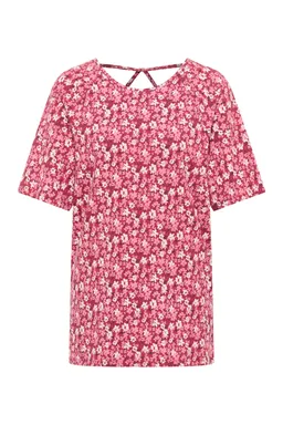 Tranquillo Jerseytunika Ellsaa aus Bio-Baumwolle - red wildflowers / S – Produktbild 1 von 1