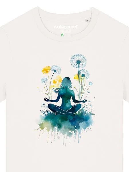watapparel watapparel T-Shirt Frauen Yoga & Meditation, Off white, – Produktbild 3 von 4