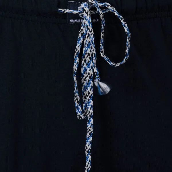 Haasis Bodywear Haasis Bodywear Herren Pyjamahose mit Bündchen, Seitentaschen, Single Jersey, Bio Baumwolle, GOTS, Navy, – Produktbild 4 von 4