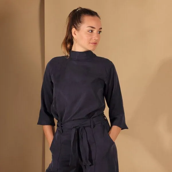 ManduTrap ManduTrap Bluse/Top aus Tencel in Blau, Senfgelb oder Rost,, Blau, – Produktbild 4 von 4
