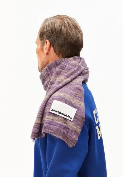 ARMEDANGELS ARMEDANGELS YUKINAA STAMPATO Unisex Schal aus Mohair-Woll Mix, Orchid-walnut creme, – Produktbild 1 von 4