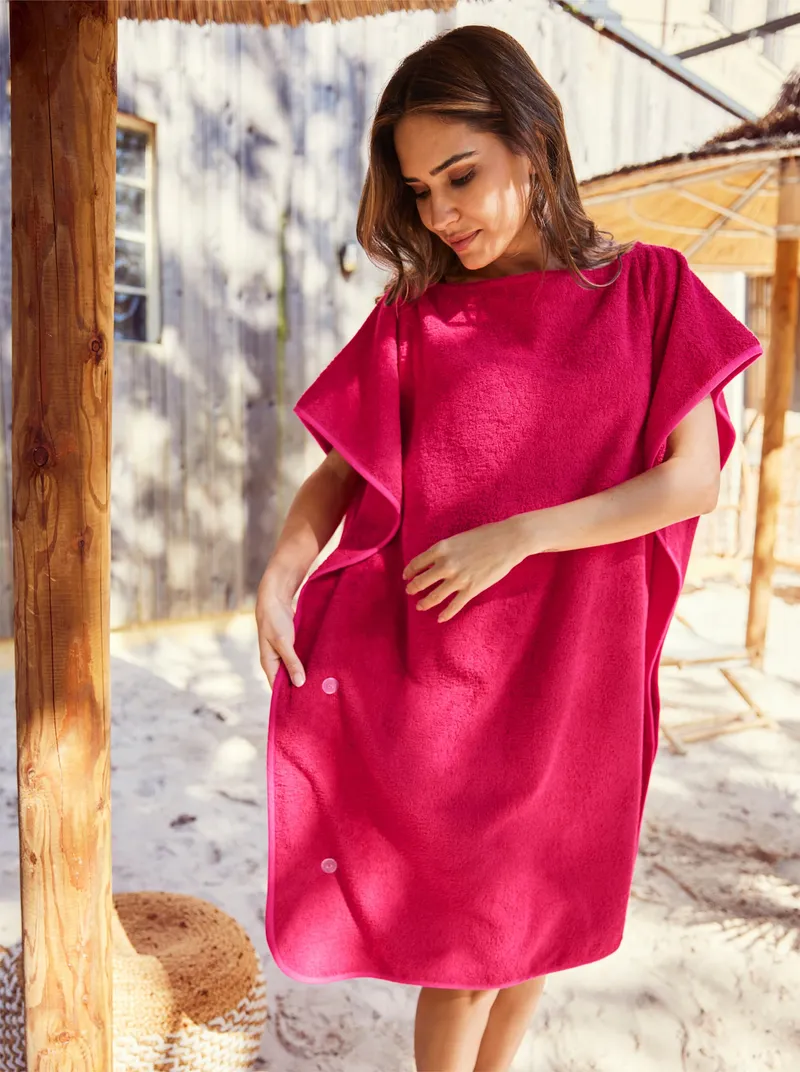 wäschepur Bade-Poncho, Pink, – Produktbild 2 von 3