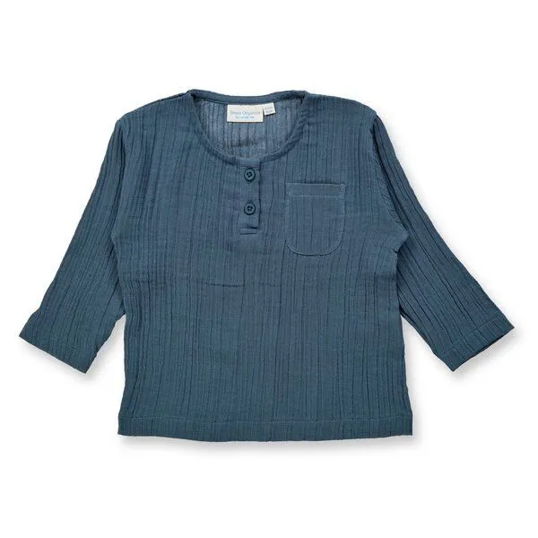 Sense Organics sense-organics Sense Organics Musselin Baby Langarm Shirt Bio Baumwolle, Blue grey, – Produktbild 1 von 1