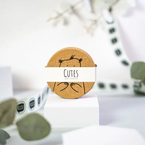 PepMelon Cutes - Niedliche Tiere Korkuntersetzer für Gläser, Weihnachtsgeschenk – Produktbild 2 von 3