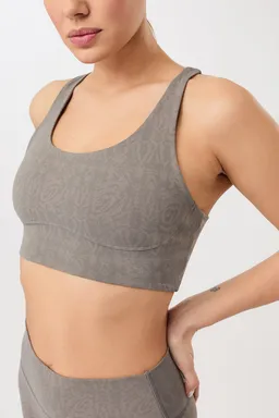 mandala MANDALA Damen vegan Sport-Bh Monoprinted Grau – Produktbild 1 von 1