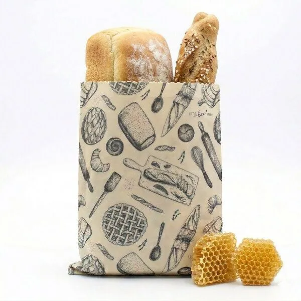 little bee fresh little bee fresh Bienenwachs-Beutel & Brotbeutel XL | 29 × 40 cm, Xl rosengarten, – Produktbild 1 von 3