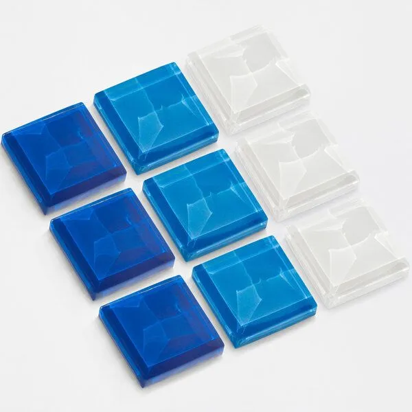 ALEXASCHA ALEXASCHA Magnet Set aus Upcycling Glas • 9 starke Magnete für den Kühlschrank • ideal zum Verschenken, Azurberge, – Produktbild 1 von 4