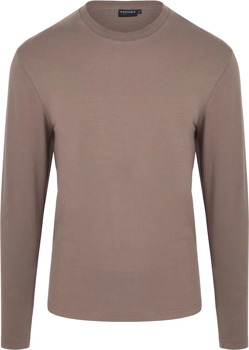 Suitable Suitable Respect Longsleeve Heavy T-Shirt Taupe - Größe XXL, Braun, – Produktbild 1 von 3