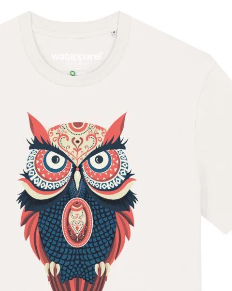 watapparel watapparel T-Shirt Unisex Colorful Owl, Off white, – Produktbild 3 von 4