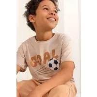 People Wear Organic People Wear Organic Kurzarm Shirt, beige uni, "Fußball", Bio-Baumwolle – Produktbild 1 von 1