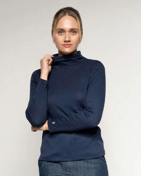 Alma & Lovis Alma & Lovis Rollkragenshirt aus Bio-Baumwoll-Jersey | Melange Rolli, Rose, – Produktbild 1 von 4