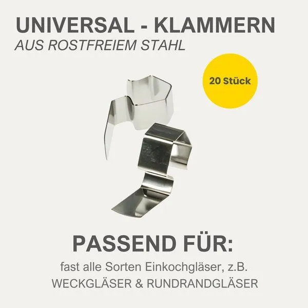 mikken mikken Einmach-Set: 10 Weckringe 94x108mm aus Naturkautschuk & 20 Metallklammern – für Weckgläser Ø 10 cm – Produktbild 2 von 4