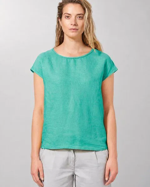 HempAge HempAge 100% Hanfbluse Damen, Emerald (grün), – Produktbild 1 von 4