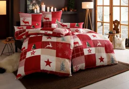OTTO home Bettwäsche Nicholas, Biber, 2 teilig, Weihnachtsbettwäsche, Winter, in 3 Qualitäten verfügbar – Produktbild 1 von 1