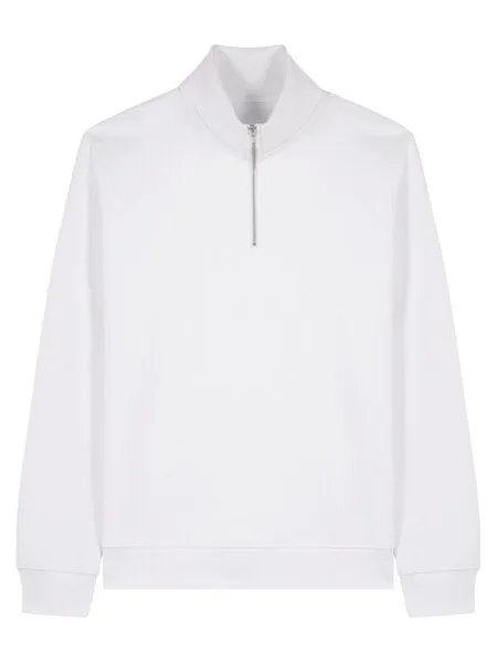 YTWOO YTWOO Basic Unisex Quater-Zip-Sweatshirt Nachhaltig, Weiß, – Produktbild 1 von 4