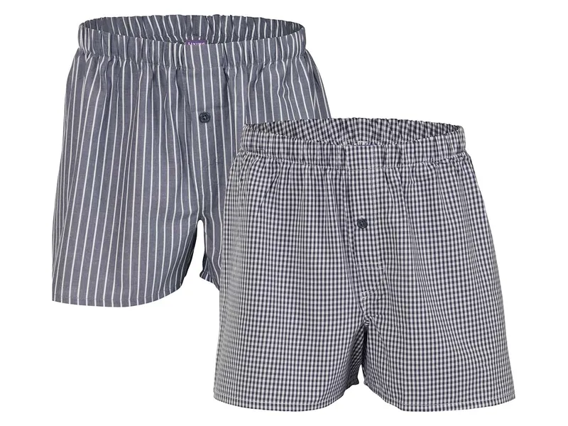 Living Crafts Living Crafts Herren Boxer-Shorts, 2er-Pack (100% Bio-Baumwolle), Grau, – Produktbild 3 von 5