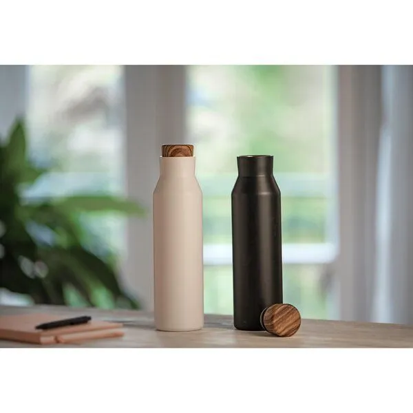 elasto elasto Vakuumflasche "Malmö" - 600 ml Edelstahlflasche mit Schraubverschluss, Weiss, – Produktbild 3 von 4
