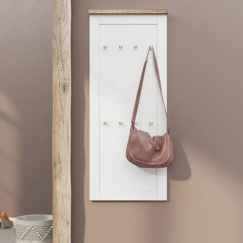OTTO home Garderobenpaneel Heide, mit 8 Haken, Höhe 120 cm, Breite 50 cm, Weiß, – Produktbild 1 von 8