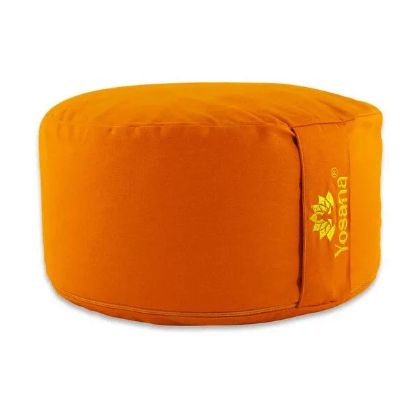 Yosana Yosana Yogakissen XL, 35cm rund, Meditationskissen mit Deutscher Bio-Dinkelspelzen Füllung, Orange, – Produktbild 1 von 4