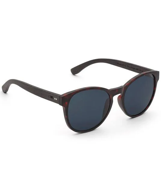 TAKE A SHOT TAKE A SHOT Große Runde Sonnenbrille aus Holz für Damen, Braun (havana / walnuss / blau), – Produktbild 2 von 4