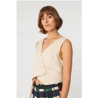 SKFK SKFK Damen vegan Weste Barria Beige – Produktbild 1 von 1