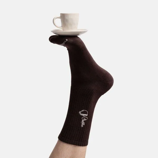 Natural Vibes Natural Vibes Coffee Cup Socken | Bio GOTS | Braune Tennissocken | Kaffee | Herren Damen Socken | Unisex – Produktbild 4 von 4