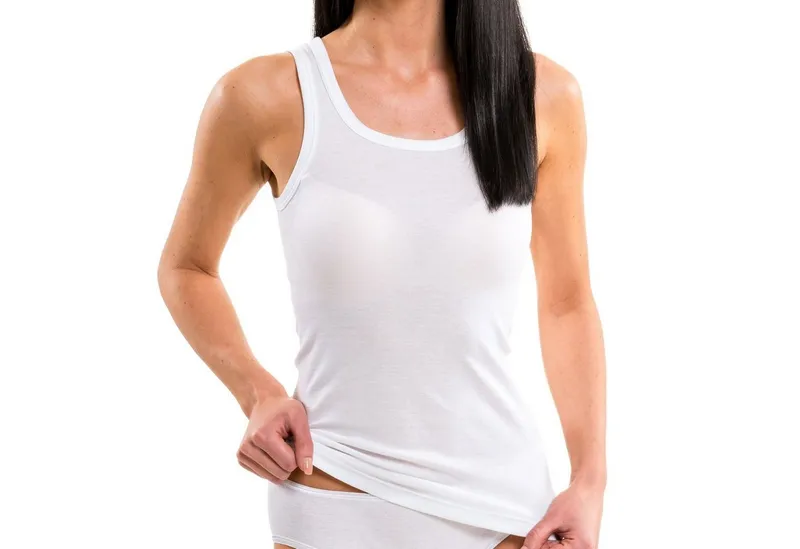 HERMKO Unterhemd 1325 Longshirt Bio-Baumwolle Basic Übergrößen Tank Top angenehm weich, Weiß, – Produktbild 1 von 1