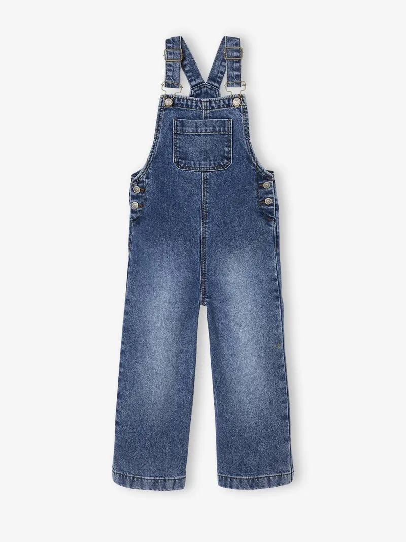 Vertbaudet Mädchen Jeans-Latzhose mit weitem Bein, Blue stone, – Produktbild 3 von 3