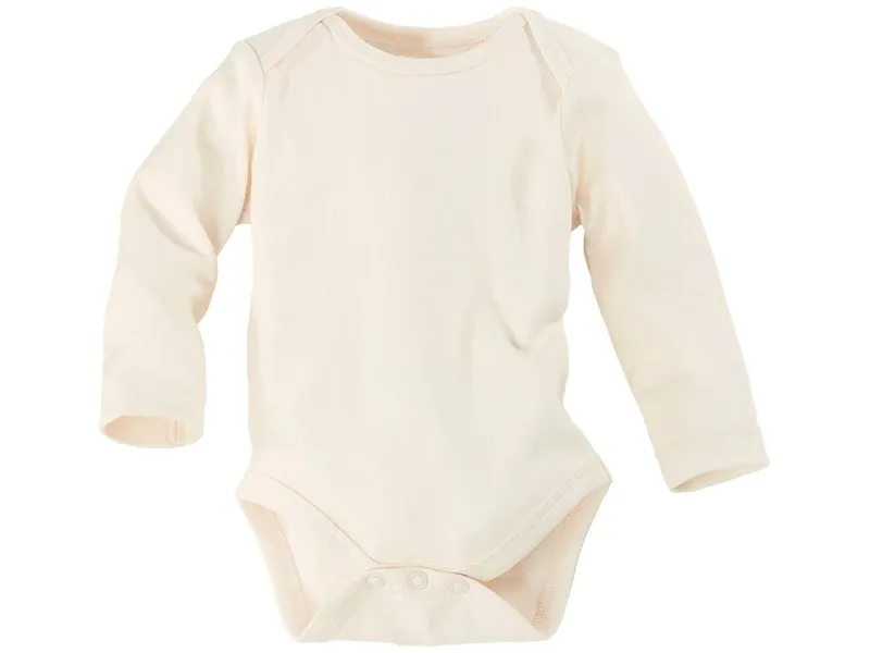 HANS NATUR Baby Langarmbody Bio-Baumwolle "pure basic" Gr. 86/92, Natur, – Produktbild 1 von 2