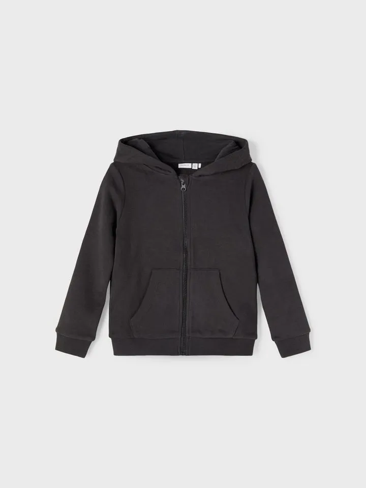 name it name it Kapuzenpullover Name It Mädchen Hoodie aus Bio-Baumwolle Black 116, Schwarz, – Produktbild 2 von 4