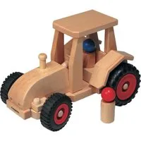Fagus Fagus Schlepper aus massivem Buchenholz 26 cm langer lenkbarer Holztraktor – Produktbild 1 von 1