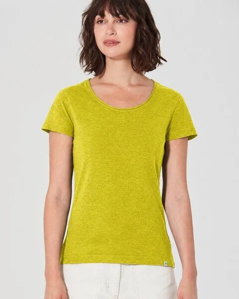HempAge HempAge Damen T-Shirt mit Rollsaum Hanf/Bio-Baumwolle, Appel, – Produktbild 1 von 4