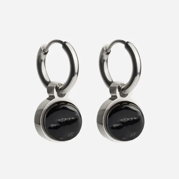 ALEXASCHA ALEXASCHA Silber Creolen mit Anhänger | Mix & Match, Onyxschwarz, – Produktbild 1 von 4