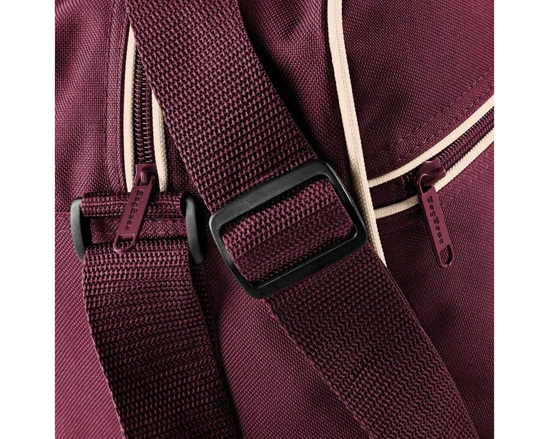BagBase BagBase Umhängetasche Retro Shoulder Bag / Umhängeasche, 40 x 28 x 18 cm, Burgundy/sand, – Produktbild 5 von 5