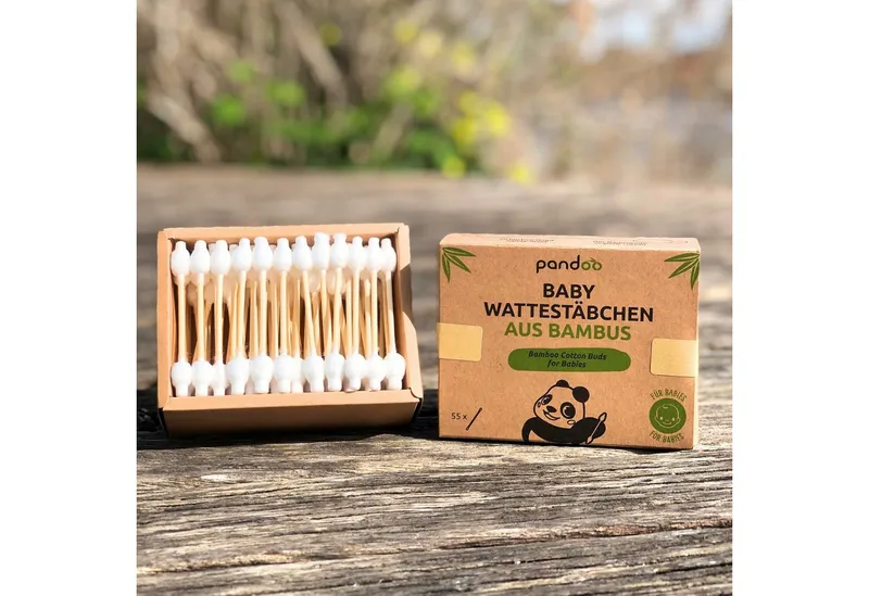 pandoo pandoo Ohrenreiniger Wattestäbchen für Kinder und Babys mit Sicherheitskopf, 55-tlg. – Produktbild 4 von 5