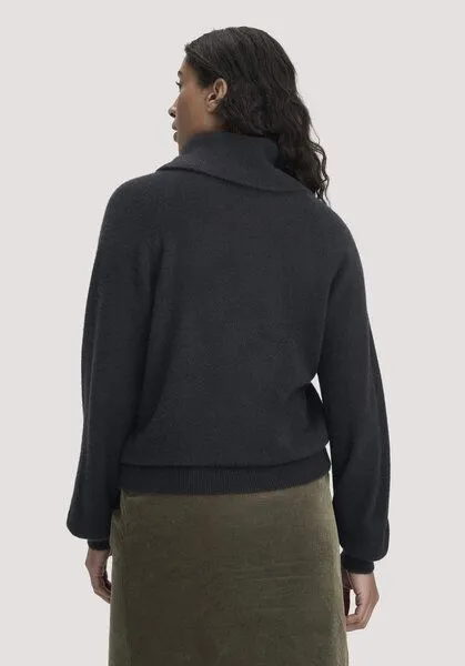 hessnatur hessnatur Strick-Pullover Relaxed aus Cashmere mit Recyclinganteil, Schwarz, – Produktbild 2 von 4