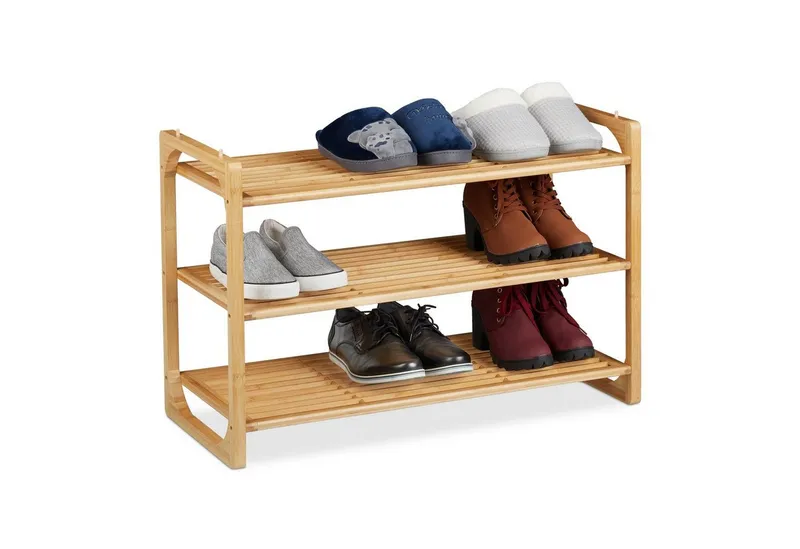 RELAXDAYS RELAXDAYS Schuhregal Bambus stapelbar, 1-tlg., Braun, – Produktbild 1 von 5
