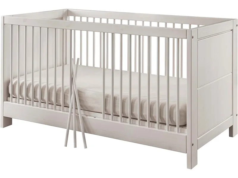 Babybett "VITA" 140x70 cm, Kiefer weiß – Produktbild 1 von 1