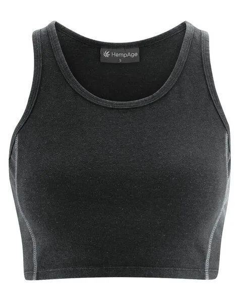 HempAge Hempage Damen Yoga Top Hanf/Bio-Baumwolle, Black-2, – Produktbild 2 von 4