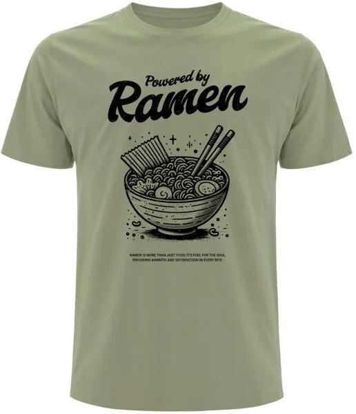 Spreecult Spreecult Ramen - Bio und Fair - Männer Unisex T-Shirt - Fun Retro Essen, Light khaki, – Produktbild 2 von 3