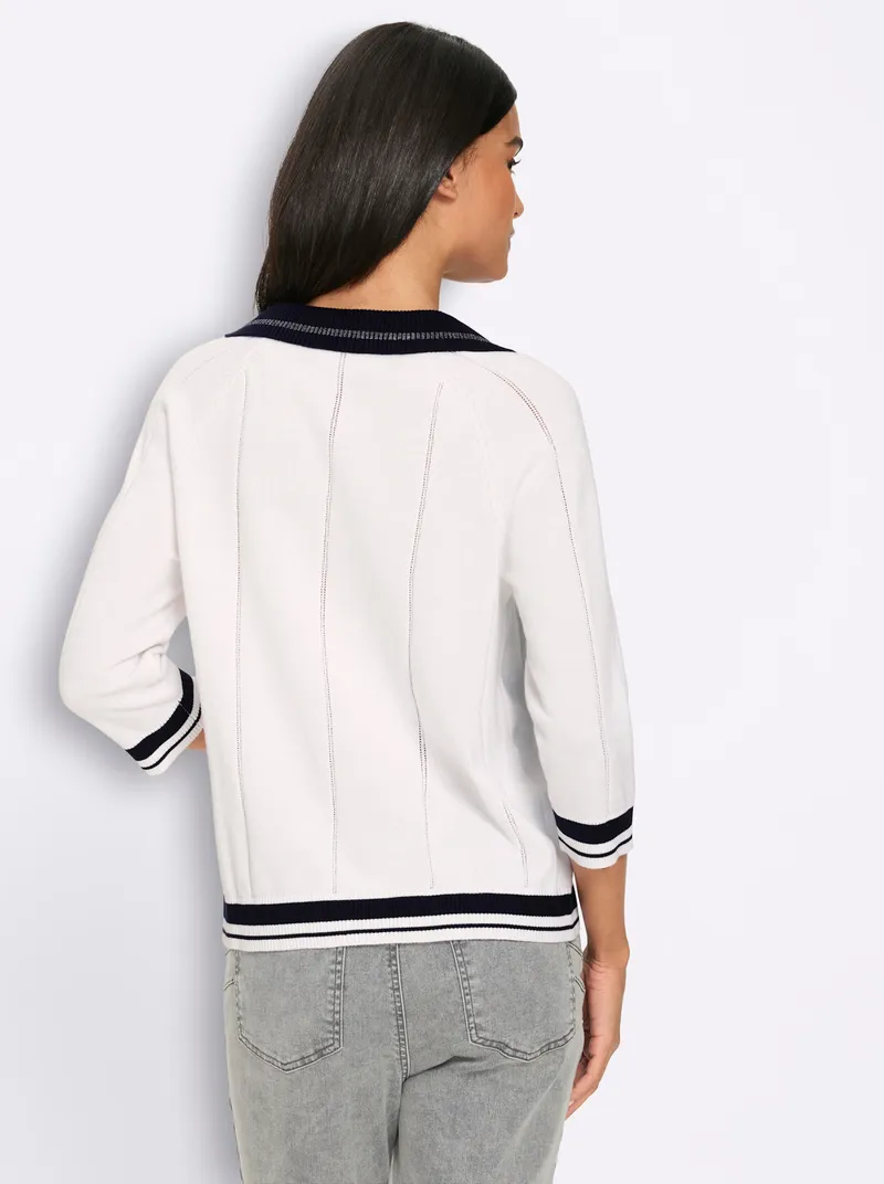 heine Polopullover ecru-marine, Ecru-marine, – Produktbild 2 von 2